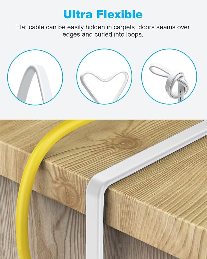 DDMALL CAT 8 Ethernet Cable 25ft, High Speed 40Gbps 2000MHz Shielded, Flat - Image 5