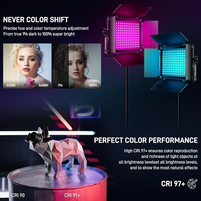 GVM RGB LED Video Light with Lighting Kits, 680RS 50W Led Panel Light with - Image 3