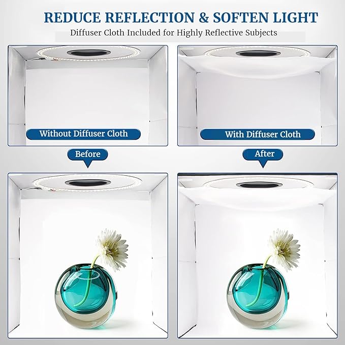 Portable Photo Studio Light Box, PULUZ 16"x16" Professional Dimmable Shooting - Image 3