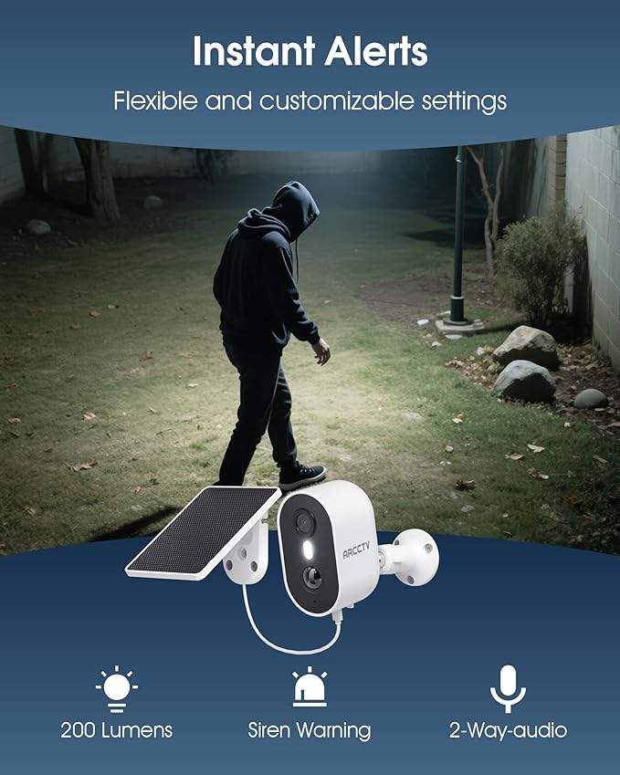 ARCCTV Security Camera Wireless Outdoor, 4MP Recharge Battery Powered WiFi - Image 6