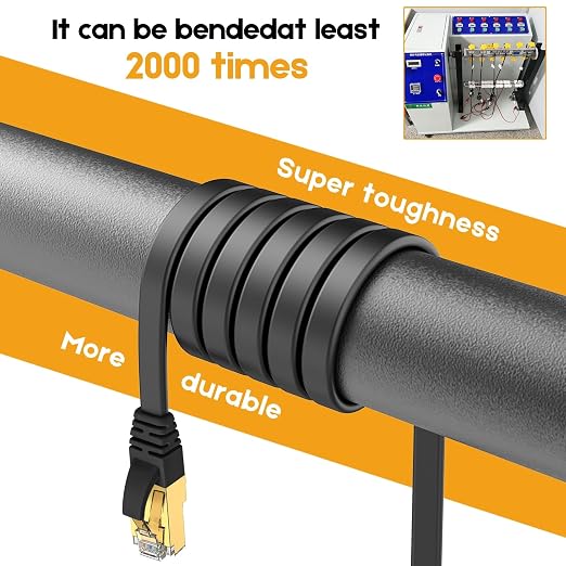 Ercielook Ethernet Cable 75 ft High Speed, CAT8 Shielded Flat Internet Cable - Image 6