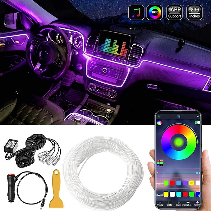 MAODANER Car LED Interior Strip Light, 16 Million Colors 5 in 1 by MAODANER