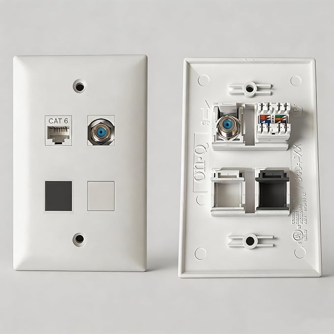 Jadaol 10-Pack Blank Keystone Jack Inserts, Keystone Port Dust Covers, Filler - Image 5