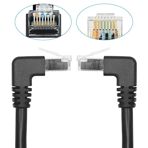 90 Degree Cat6 Ethernet Extension Cable 1FT, Up Angle RJ45 Male to Female - Image 5