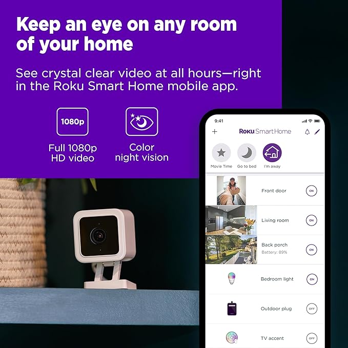 Roku Indoor Camera for Home Security, Works - Image 2