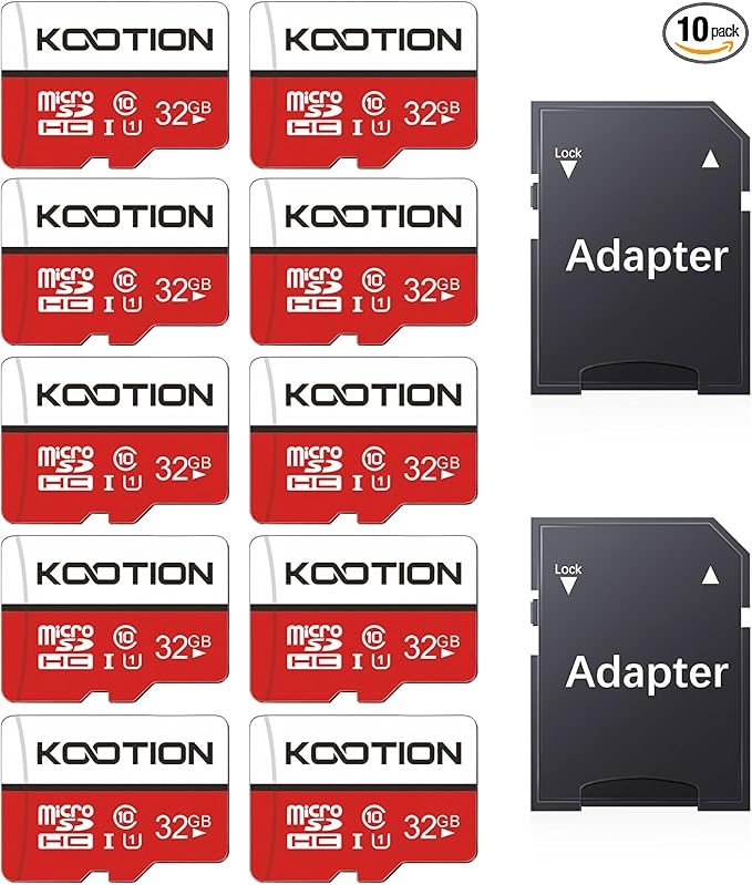 KOOTION 32GB Micro SD Cards 10-Pack, UHS-1 TF Flash Memory Card, Class 10 by KOOTION