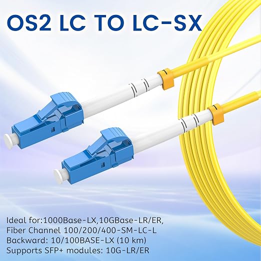 LC to LC Fiber Patch Cable 2m/7ft, OS2 1G/10Gb 9/125um SIMPLEX LC/UPC SMF - Image 3