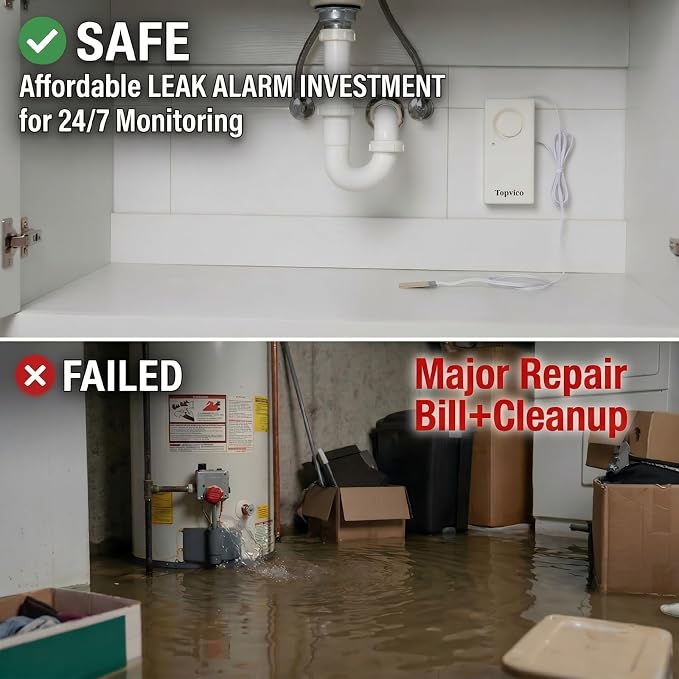 Water Sensor Alarm for Home, Sump Pump, RV Water Heater Leak Detector, Overflow - Image 8