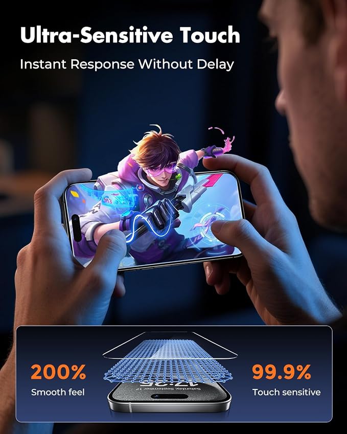 UNBREAKcable iPhone 15 Pro Max Screen Protector 3-Pack, Upgraded Dual-Tempered - Image 5