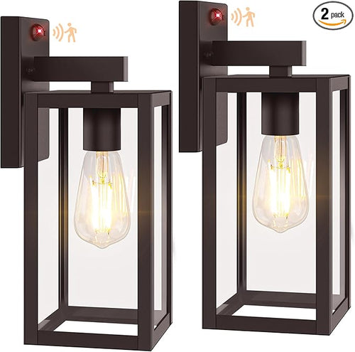 2-Pack Upgraded Motion Sensor Outdoor Wall Lights, 13” Dusk to Dawn Porch by BringYouBrightFuture