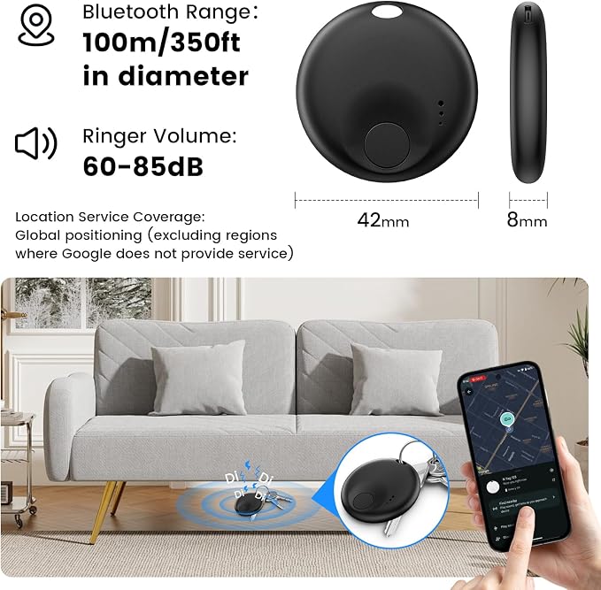 Tracker Tags - 4 Pack for Android & iOS Find My Apps, Item Finder for Keys - Image 5