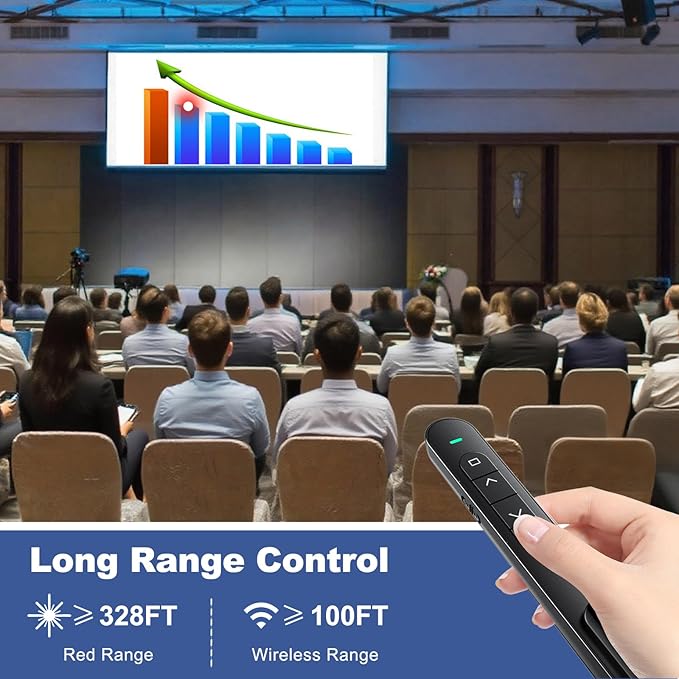 QUI Presentation Clicker with Volume Control, 2.4GHz USB Wireless Presenter - Image 5