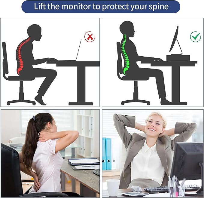 AUPSEN Computer Monitor Stands Riser，2-Tier Desk Organizers and Accessories - Image 3
