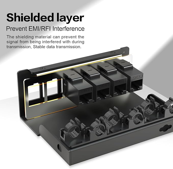 Patch Panel 6 Port with 6pcs Cat6 Keystone Jack【EC Listed】 Shielded No Rust and - Image 4