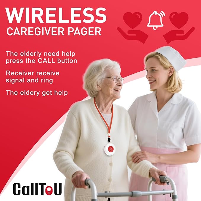 CallToU Elderly Monitoring Call Button Wireless Caregiver Pager Smart Senior - Image 2