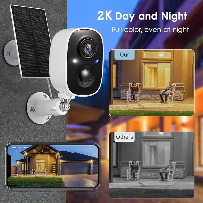 GMK Solar Security Cameras Wireless Outdoor, - Image 2