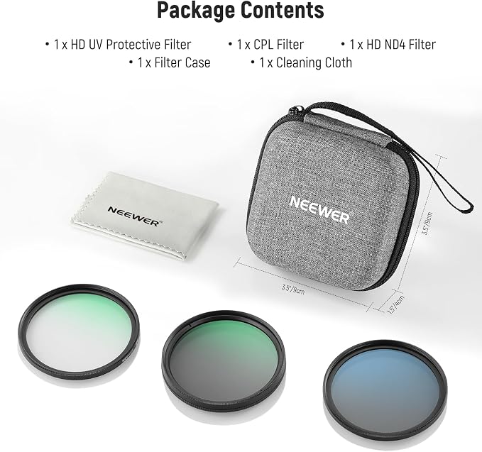 NEEWER 58mm UV/CPL/ND Lens Filter Kit - Image 8