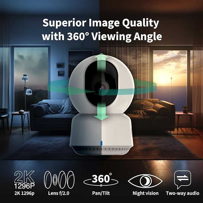 Aqara 2K Indoor Security Camera E1, Pan & Tilt, HomeKit Secure Video Indoor - Image 2