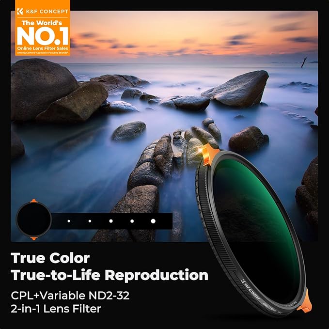 K&F CONCEPT 105mm True Color Variable Fader ND2-32 ND Filter and CPL Circular - Image 2