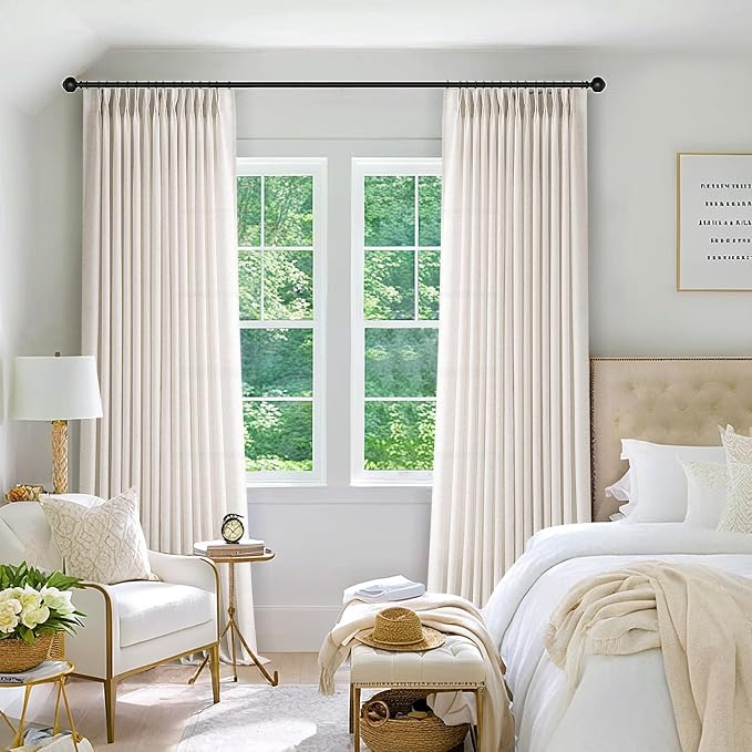 Memory Trained Pinch Pleated Curtains 90 Inches Long, Viral Linen Pinch Pleat - Image 9
