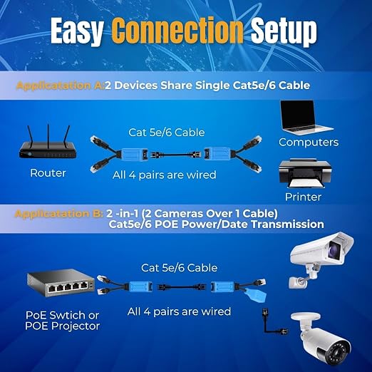 TNP RJ45 Ethernet Cable Combiner/Splitter Kit, 2 Male to 1 Female & 1 Male 1 - Image 9
