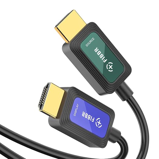 Fiber Optic HDMI Cable 20 ft 2.1 8K 48Gbps High Speed Supports 8K@60Hz 4K@120Hz by FibbrOfficial