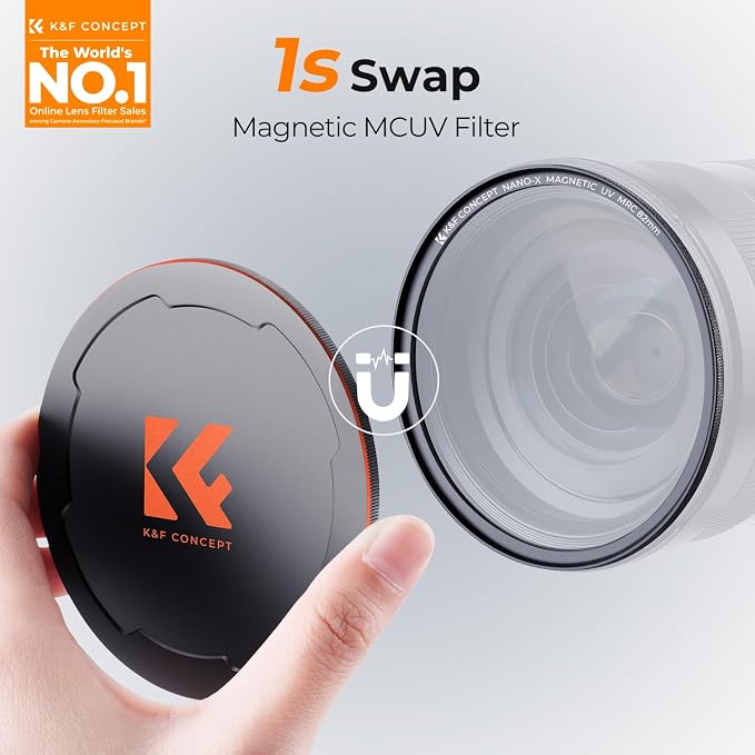 K&F CONCEPT 58mm Magnetic MC UV Lens Protection Filter + Lens Filter Cap - Image 2