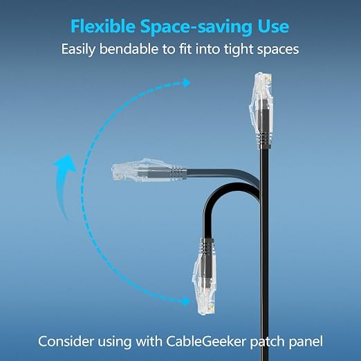 CableGeeker Patch Cables Cat6a 3ft Slim, Cat6 Ethernet Patch Cable 10G Support - Image 3