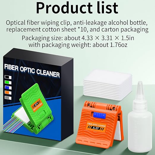 A-07 2PCS Equipped with 20 Replacement cores Fiber Optic Cleaning Wipe - Image 7