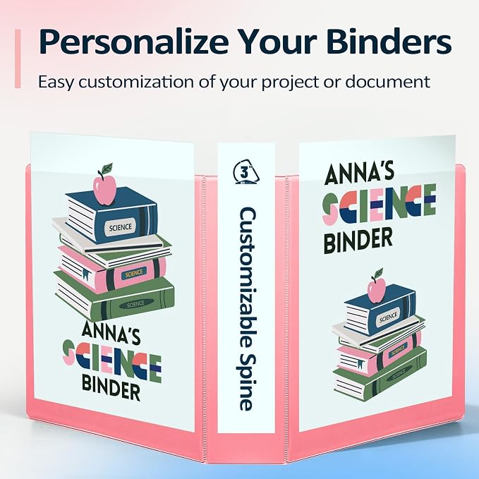 Sooez BinderX Extra Durable 3 Inch 3 Ring Binder, D-Ring Large Binder, Holds - Image 5
