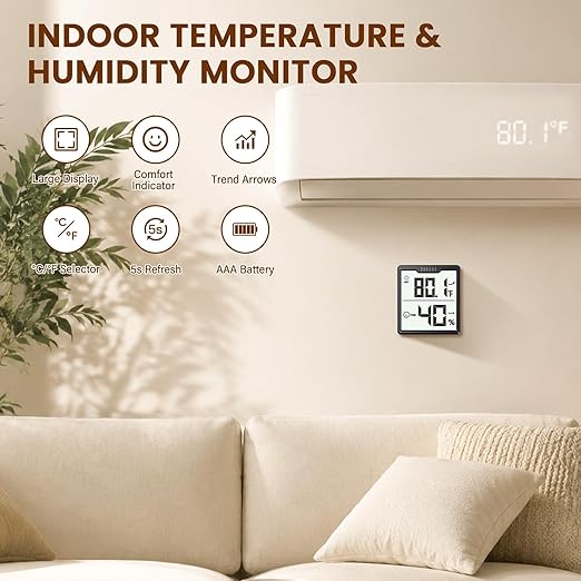DOQAUS 3 Pieces Digital Hygrometer Indoor Thermometer Humidity Meter - Image 2