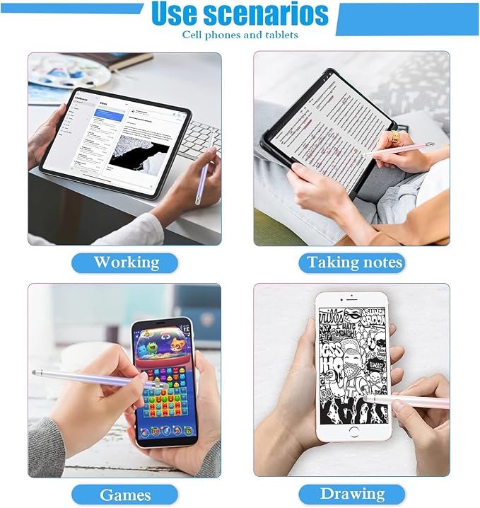 Bopomofo 2PCS Stylus Pens for Touch Screens, Stylus Pen for iPhone/iPad/Tablet - Image 8