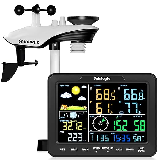 Sainlogic 12-in-1 Weather Stations Wireless Indoor Outdoor, Weather Station by Sainlogic