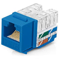Everest 90° Angled RJ45 Cat6A Keystone Jacks 20-Pack in Blue by EverestMediaSolutions