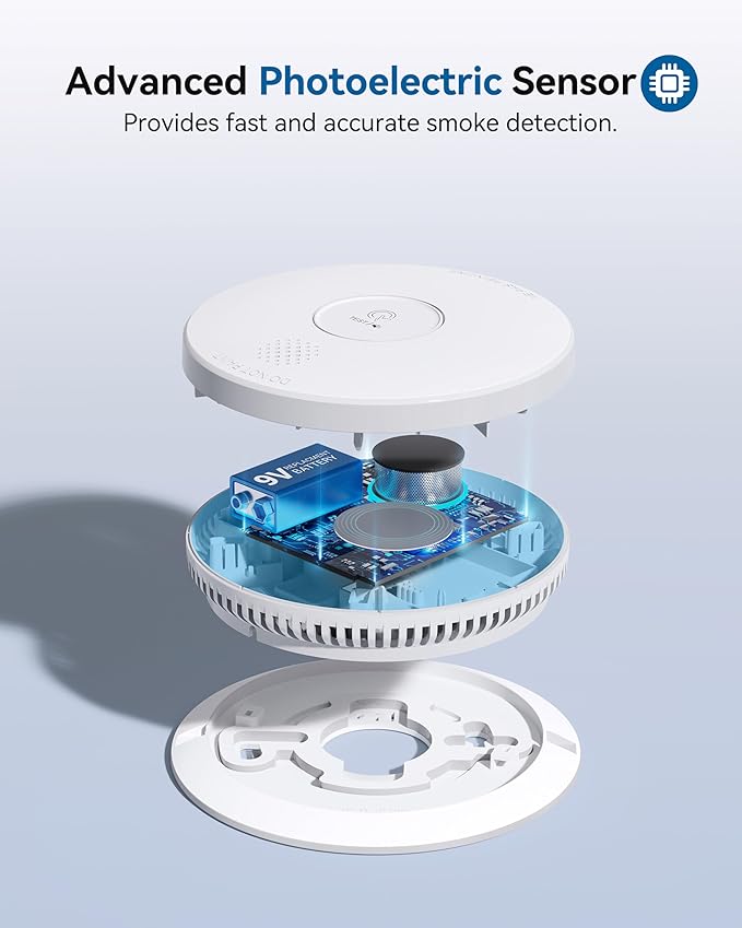 SITERWELL Smoke Detector, Hardwired Interconnected Smoke Detector, - Image 5