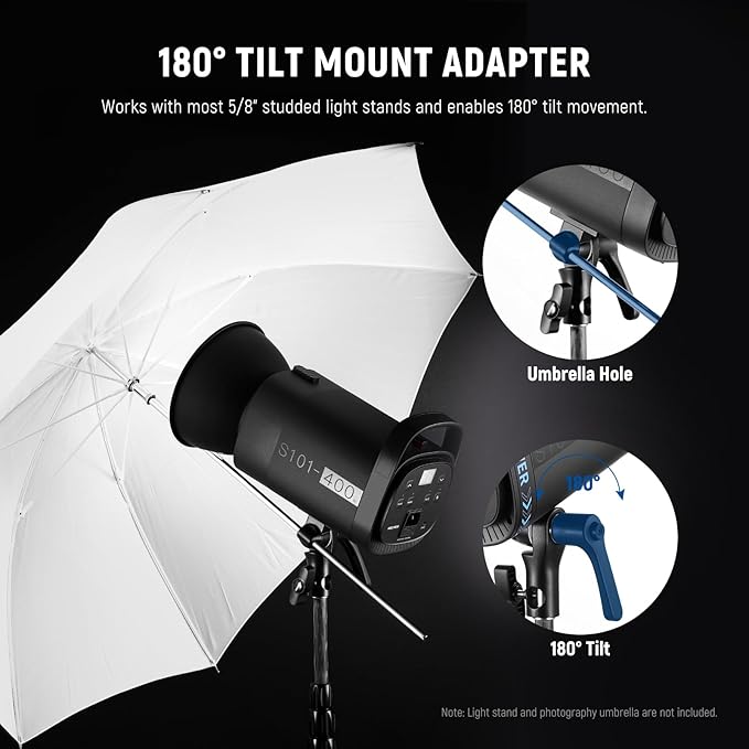 NEEWER 800Ws Studio Monolight Flash Light Kit, S101-400W 5600K Strobe Light - Image 6