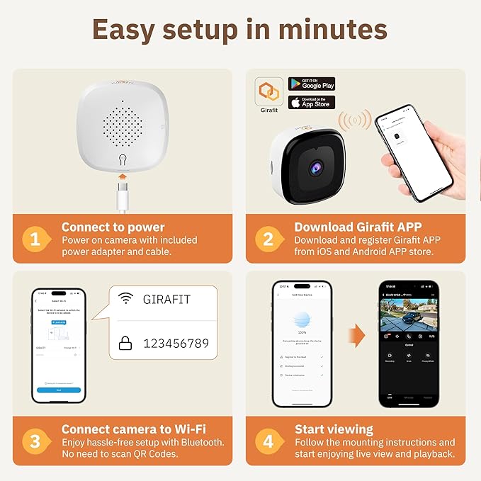 Girafit 2K Window Camera, 2.4GHz & 5GHz WiFi Indoor Cameras - Image 9