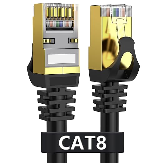 Cat 8 Ethernet Cable 40ft Shielded, Indoor&Outdoor, Heavy Duty High Speed by Dacrown