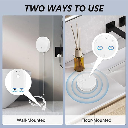 2 Pack Water Leak Detector, 135 dB Water Sensor Alarm, Floor and Wall Mounted - Image 2