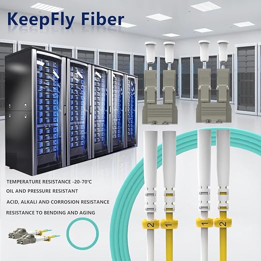 KeepFly Fiber- OM4 LC to LC Fiber Patch Cable 2M/7ft, 40G/100Gb 50/125μm - Image 6