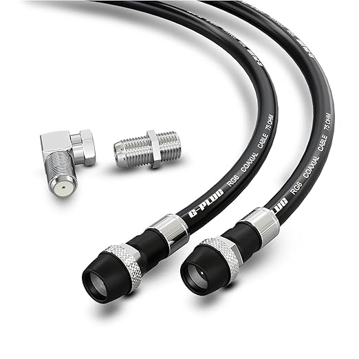G-PLUG RG6 Coaxial Cable 10FT – Triple Shielded, Waterproof, 75 Ohm by G-PLUG