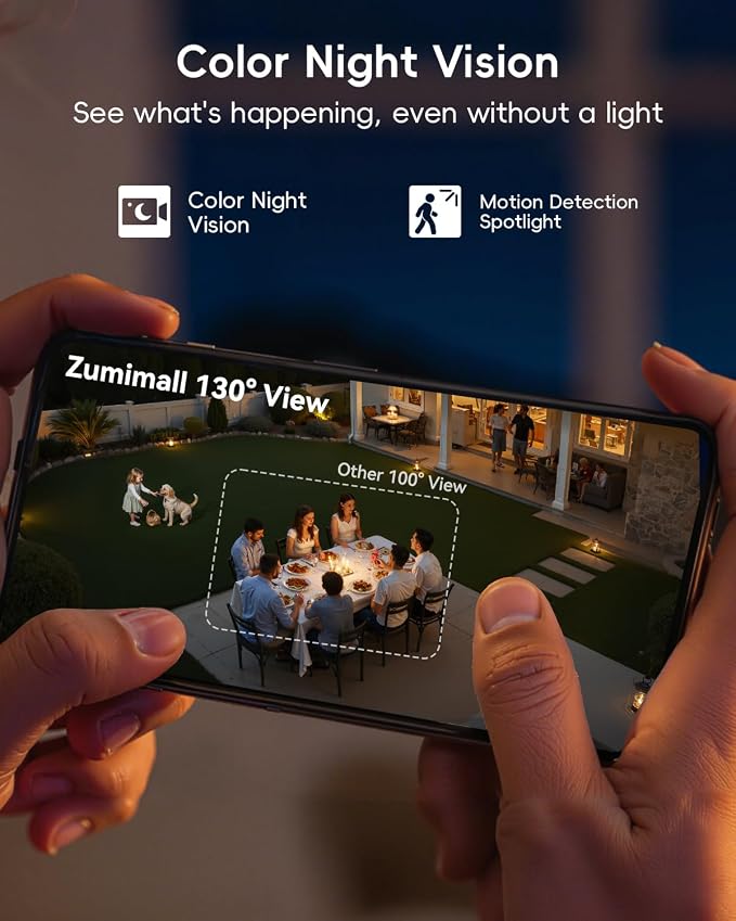 ZUMIMALL Security Cameras Wireless Outdoor, 4 Packs, 2K Cameras - Image 3