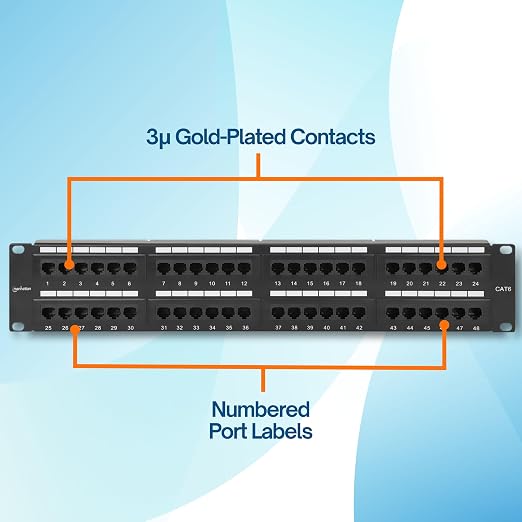 MANHATTAN 48-Port Network Patch Panel Cat-6 – 2U UL Listed - Image 3