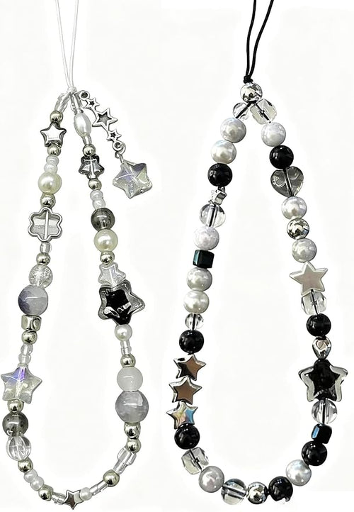 2 Pcs Phone Charm Strap Hand for iPhone Wrist Strap Camera Lanyard Pearl Beaded by Casecond