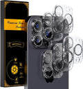 for 6 Pack iPhone 16 Pro/iPhone 16 Pro Max Camera Lens Protector 9H Tempered by Beuxece