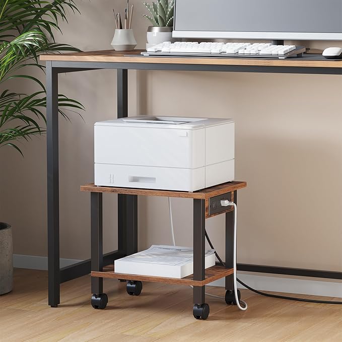 TUTOTAK 2 Tier Printer Stand, Rolling Printer Cart - Image 3