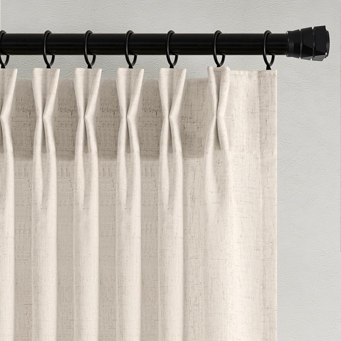 Memory Trained Pinch Pleated Curtains 102 Inches Long, Viral Linen Pinch Pleat - Image 9