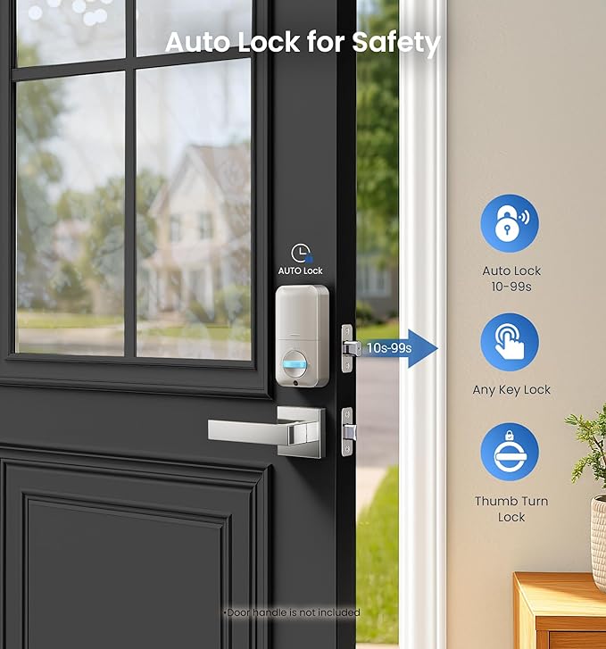 Veise KS02A Fingerprint Keyless Entry Door Lock, Auto Lock, Electronic Keypad - Image 4