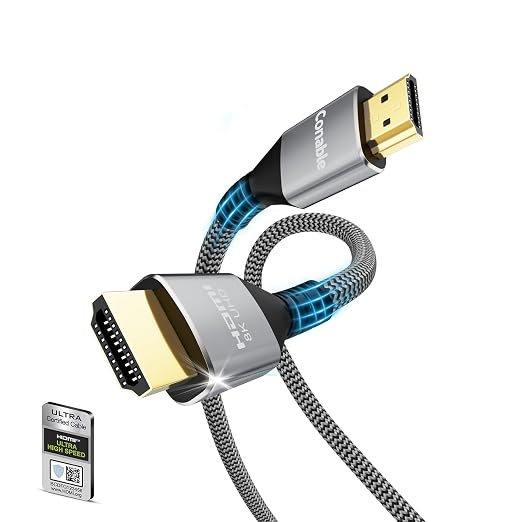 8K HDMI 2.1 Cable 2 FT, Real Certified 48Gbps Ultra High Speed HDMI® Cable by Conable