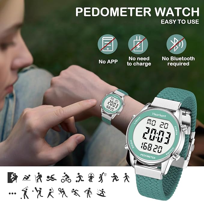 Hearkent Pedometer Watch for Walking Steps and Miles-Men&Women-Step Counter for - Image 5